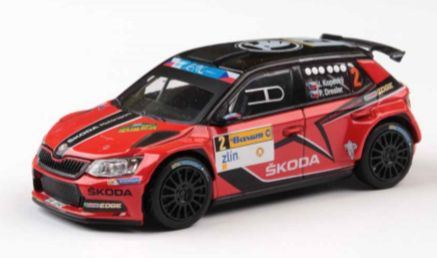 Abrex 1:43 Scale Skoda Fabia III R5 (2015) Barum Czech Rally Zlin 2016 #2 Kopecky/Dresler