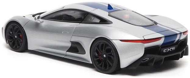 Almost Real 1:18 Scale Jaguar C-X75 2013 Lightning Silver w/Gloss Blue Stripes