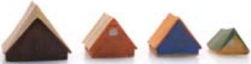 Artitec 1:160 Scale Four Tents Ready Made Painted