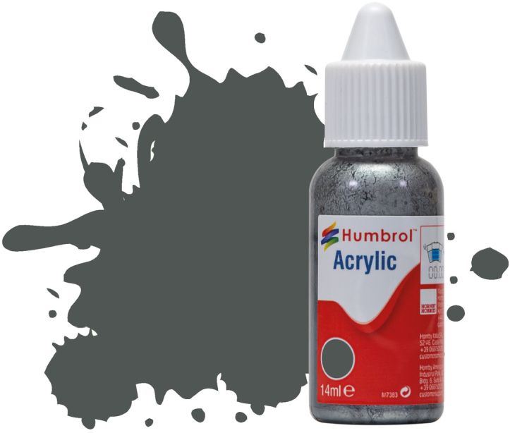 Humbrol 14ML  Sea Grey Matt Acrylic Paint Dropper Bottle