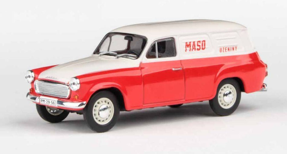 Abrex 1:43 Scale Skoda 1202 Panel Van 1965 Meat + Sausages