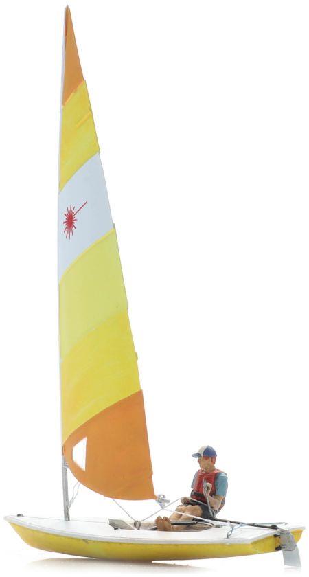 Artitec 1:87 Scale Sailing Boat Laser Sailing + Figure Ready-Made, Painted