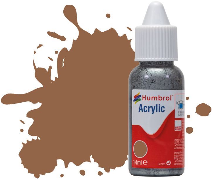 Humbrol 14ML  Natural Wood Matt Acrylic Paint Dropper Bottle
