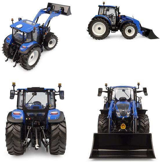 Universal Hobbies 1:32 Scale New Holland T5.120 Dual Command w/Front Loader 655 LU (2025)