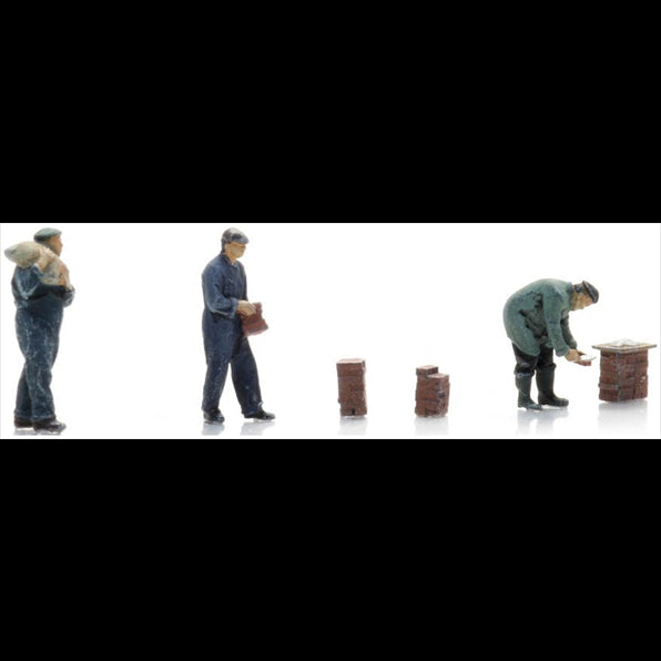 Artitec 1:160 Scale Bricklayers 1930s - 1990s Ready-Made Figures