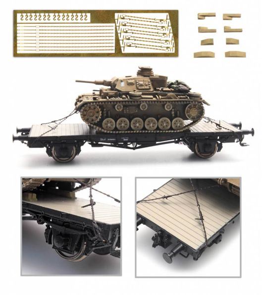 Artitec 1:87 Scale Set: Small Chains Hooks Chocks 1:87 Ready-Made, Painted