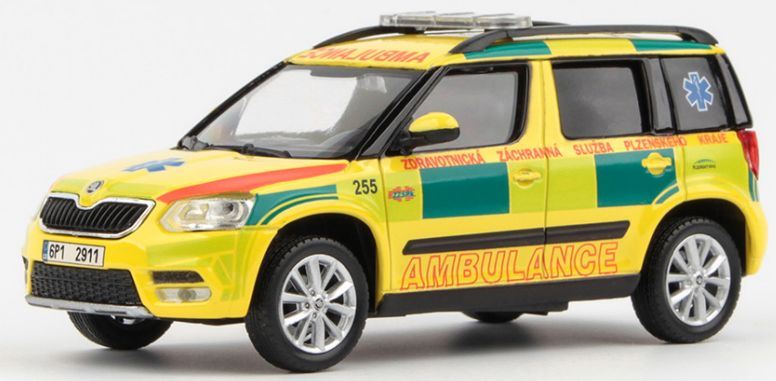 Abrex 1:43 Scale Skoda Yeti FL 2013 ZZS Ambulance Plzenskeho Kraje 255