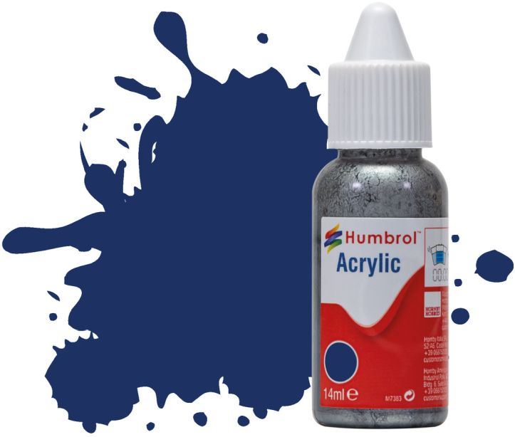 Humbrol 14ML  Midnight Blue Gloss Acrylic Paint Dropper Bottle