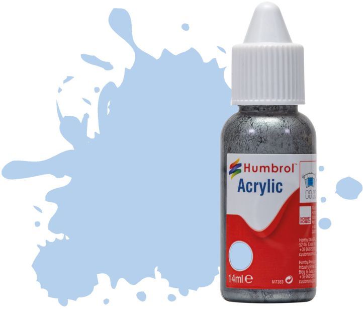 Humbrol 14ML  Pastel Blue Matt Acrylic Paint Dropper Bottle