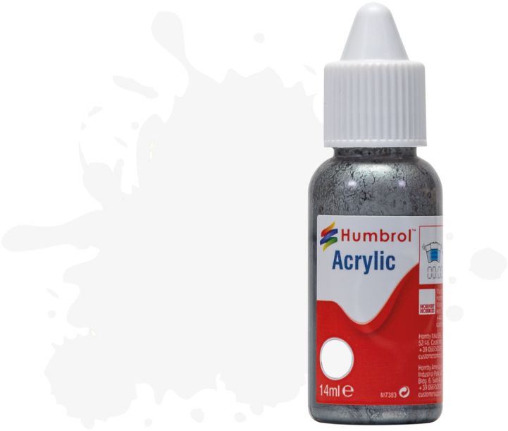 Humbrol 14ML  No 22 White Gloss Acrylic Paint Dropper Bottle