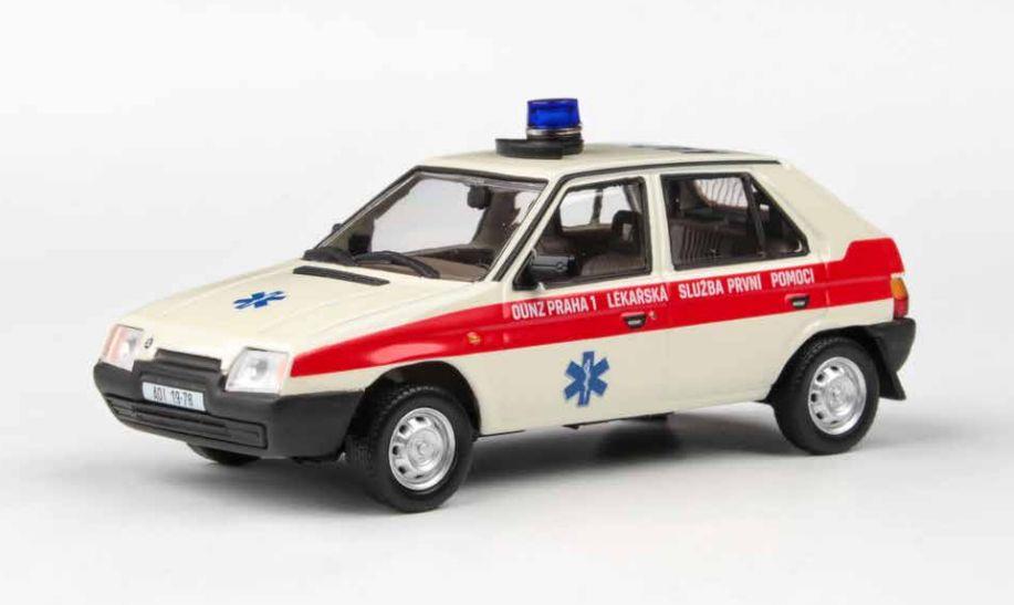 Abrex 1:43 Scale Skoda Favorit 136L 1988 Rescue Car CZ
