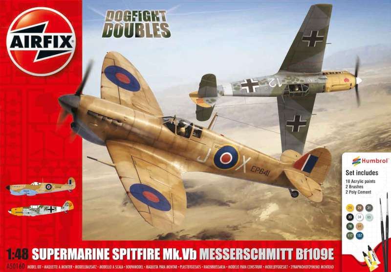 Airfix 1:48 Scale Spitfire Mk.Ia Messerschmitt Bf109E-4
