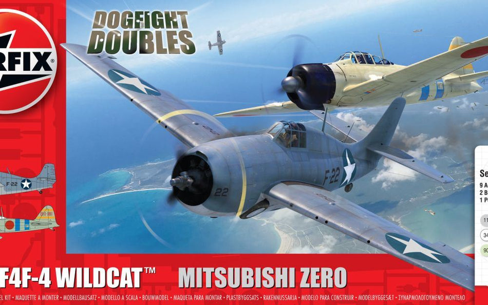 Airfix 1:72 Scale Grumman F-4F4 Wildcat + Mitsubishi Zero