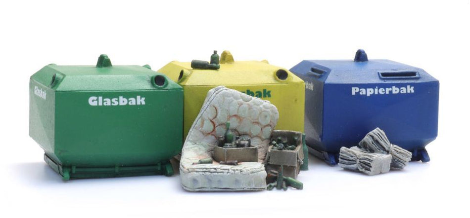 Artitec 1:87 Scale Glass and paper recycling containers Garbage 1:87 Resin Kit,  Unpainted