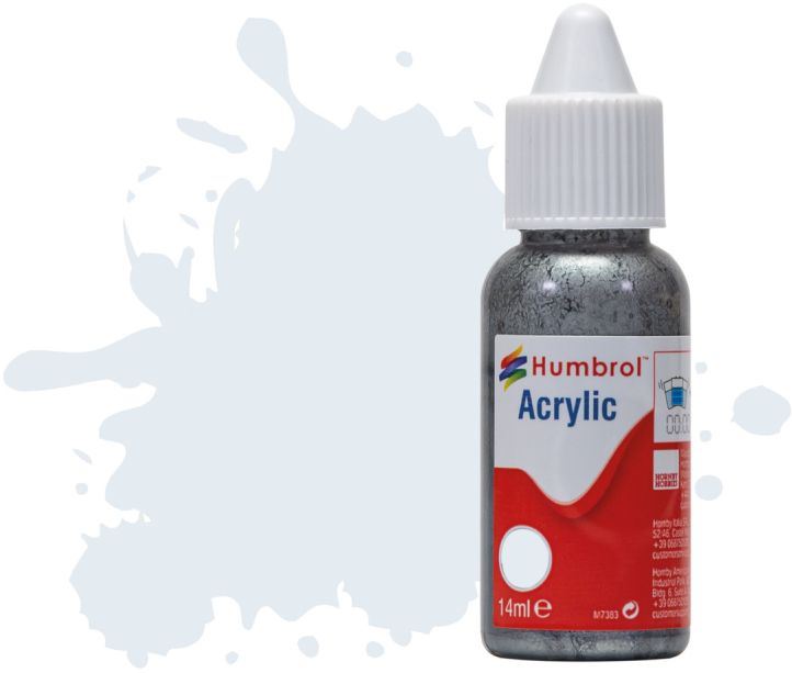 Humbrol 14ML  Chrome Silver Metallic Acrylic Paint Dropper Bottle