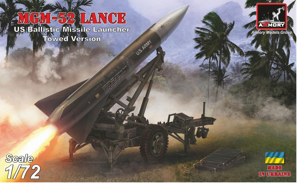 ARMORY MODEL 72432 1/72 Scale MGM-52 Lance, US Tactical Ballistic Surface-to-Surface Missile on towed launcher
