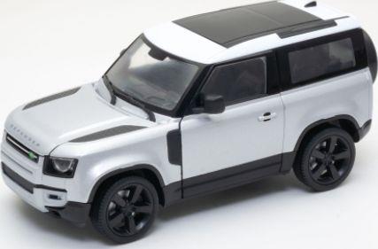 Welly 1:24 Scale Land Rover Defender 90 Bright Silver/White Roof 2020