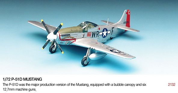 Academy Kits 1:72 Scale P-51D Mustang