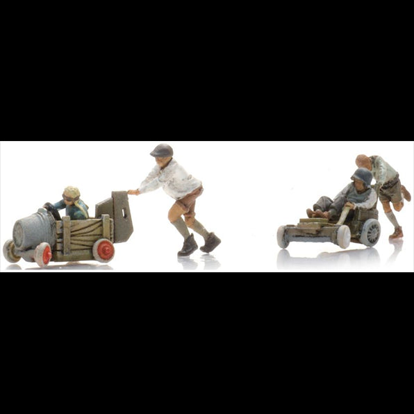 Artitec 1:87 Scale Soap Box Race 1940-1970 (4x) Ready-Made Figures