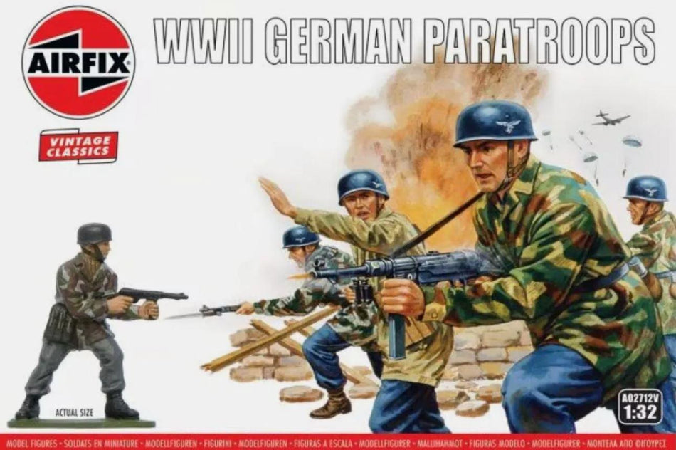 Airfix A02712V 1:32 Scale German Paratroops (WWII) Vintage Classic Series