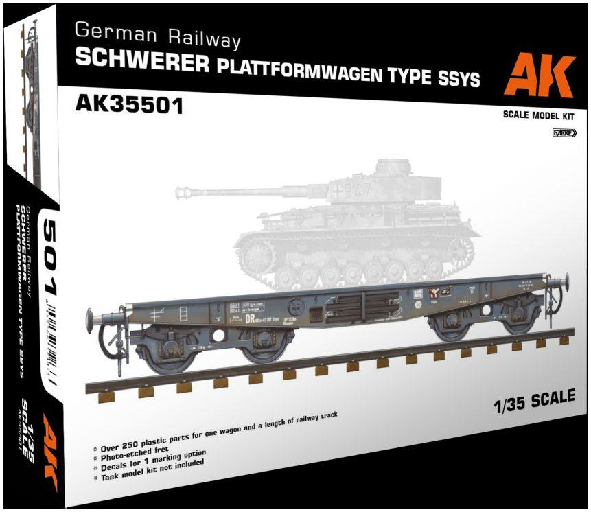 AK Interactive 1:35 Scale German Railway Schwerer Platformwagen Tyme SSYS