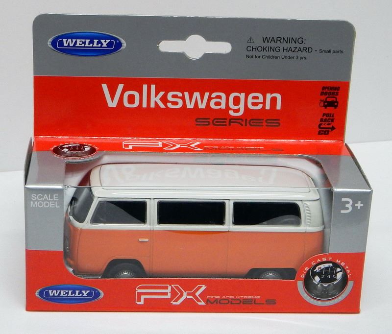 Welly 1:34-39 Scale VW T2 Bus 1972 - Orange/White