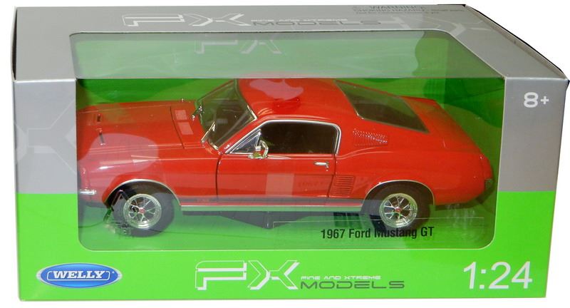 Welly 1:24 Scale Ford Mustang GT 1967 - Red