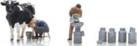 Artitec 1:87 Scale Milking Farmers (2x) Ready Made Painted
