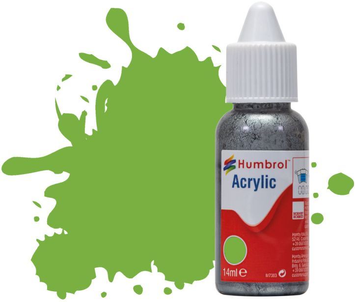 Humbrol 14ML  Lime Gloss Acrylic Paint Dropper Bottle