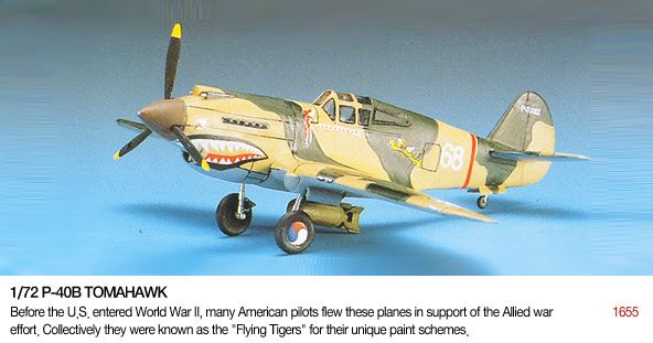 Academy Kits 1:72 Scale Curtiss P-40B Tomahawk