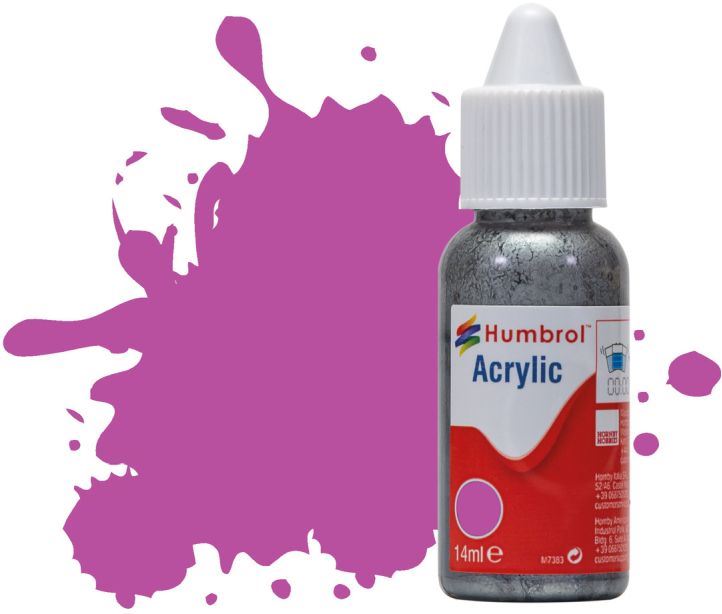Humbrol 14ML  Magenta Matt Acrylic Paint Dropper Bottle