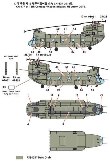 Academy Plastic Kits 1:144 Scale CH-47 D/F/J/HC Mk 1 Chinook '4 Nations'