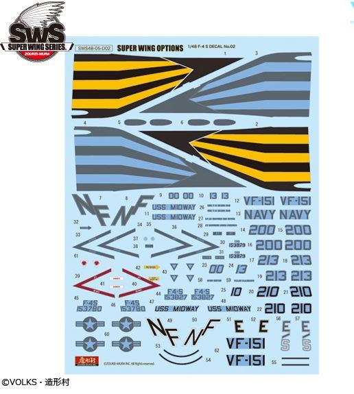 Zoukei Mura 1/48 Scale F4-S Phantom II Marking Set 2 VF 151 Vigilantes Lo-Viz