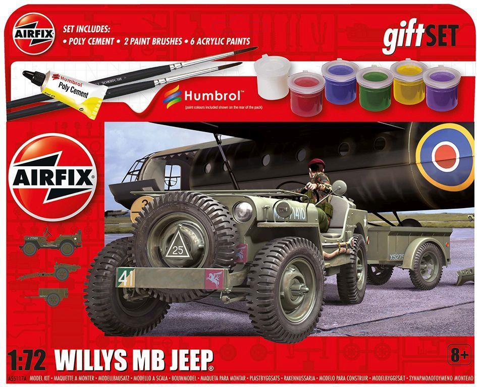 Airfix 1:72 Scale Hanging Gift Set Willys MB Jeep