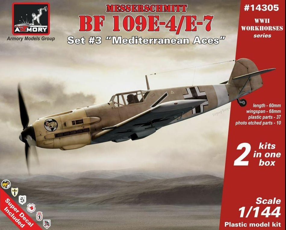 Armory 1/144 Scale Messerschmitt Bf 109E-4/E-7 2 in box 14305