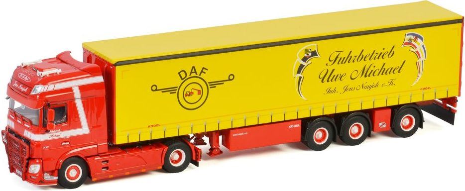 Wsi DAF XF Super Space Cab 4X2 Curtain Trailer Michael Fuhrbetrieb 1:50 Scale