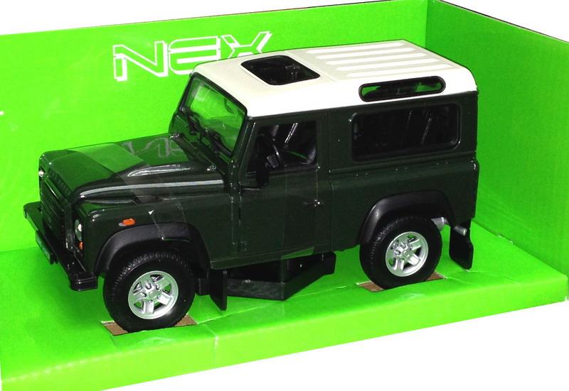 Welly 1:24 Scale Land Rover Defender - Green/White Roof