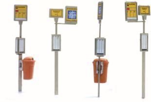 Artitec 1:87 Scale BUS Stop Signs 1:87 Ready-Made, Painted