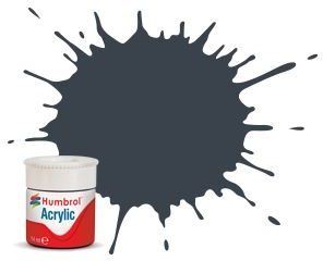Humbrol 14ML  Dark Grey Matt Acrylic Potlet (Plus 30% Extra Free)