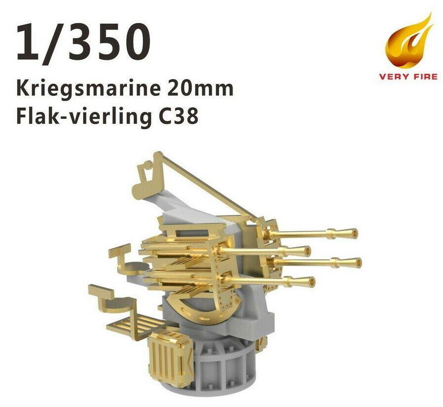 Very Fire 1/35 Scale German Navy 20mm Flakvierling C38 4 sets DKM07