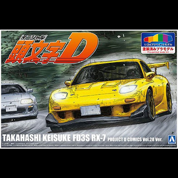 Aoshima 1:24 Scale Initial-D Mazda RX-7 Project D Version Pre-Painted